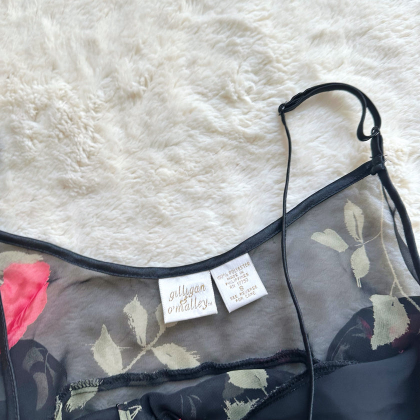 1980's wild rose slip dress + panty