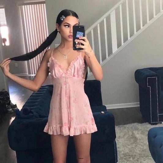 2004 lavender blossom babydoll slip dress
