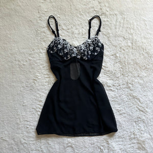 2000's midnight garden slip dress