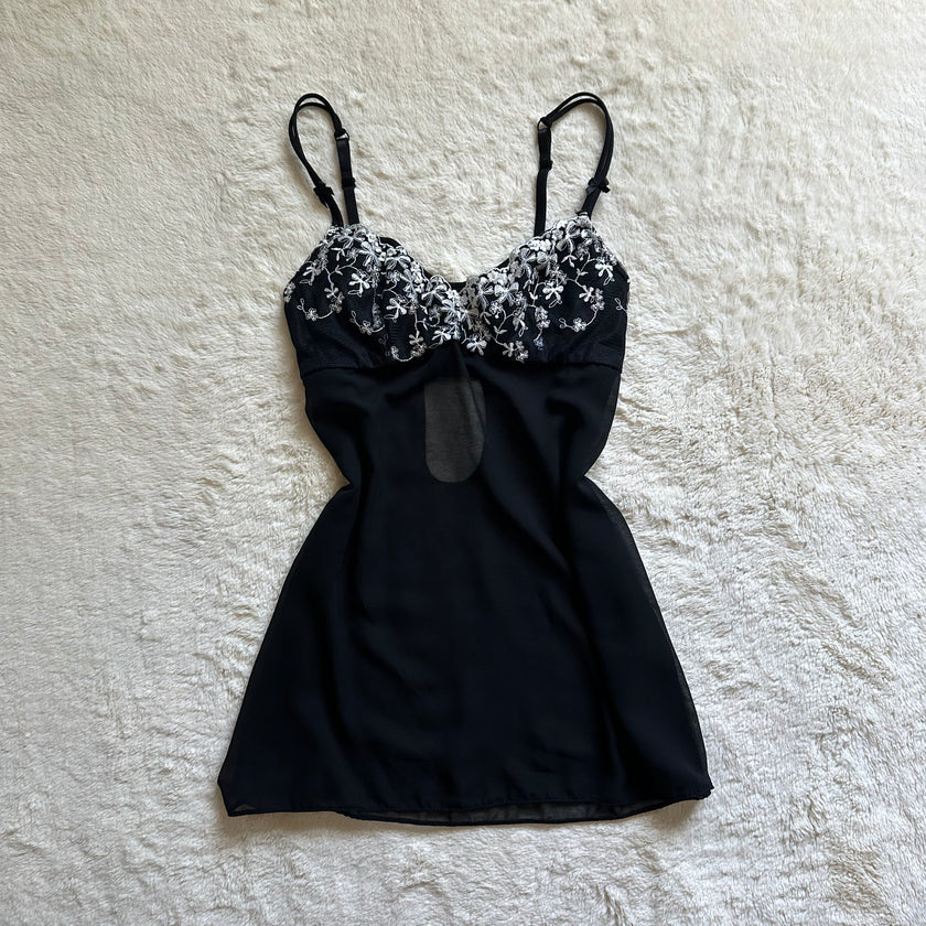 2000's midnight garden slip dress