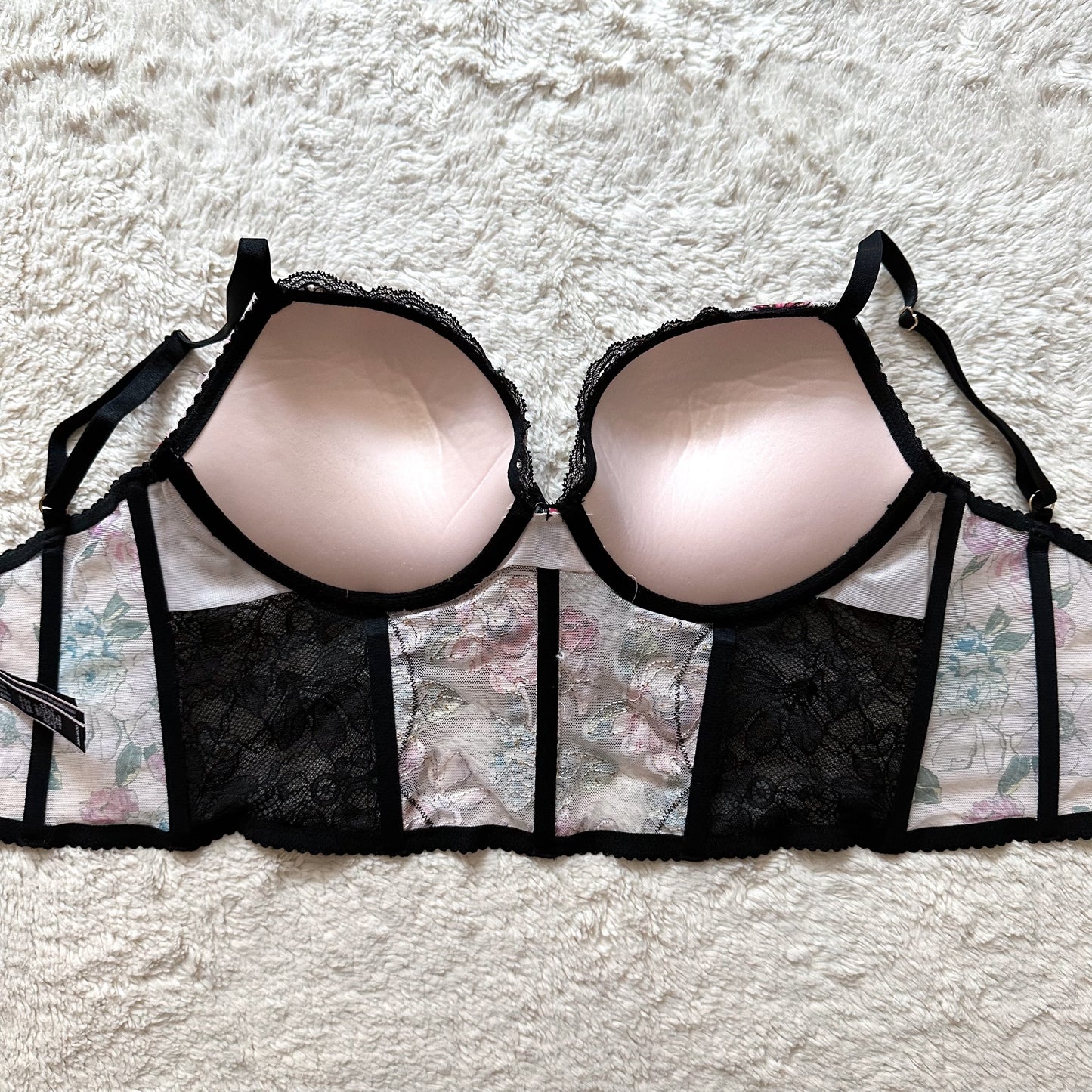 2021 rose embroidered push-up bra top