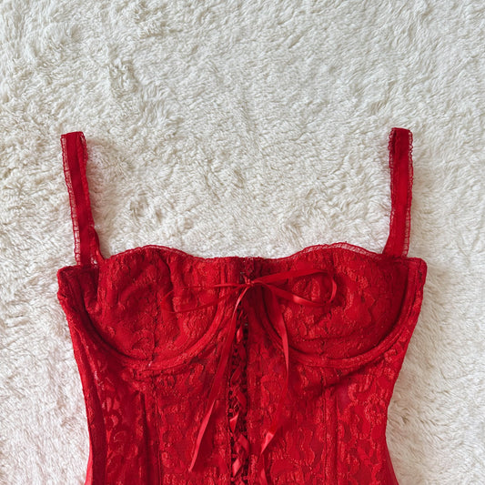 1990's scarlet rose corset top