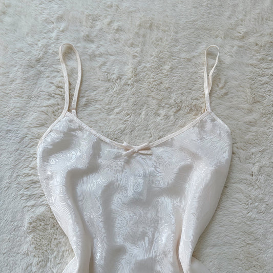 1990's ivory paisley satin camisole