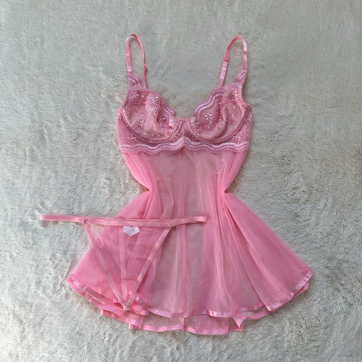 2000's gumdrop babydoll + thong set