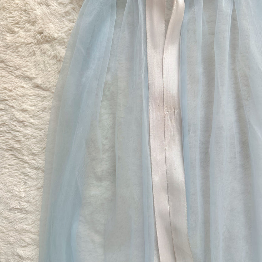 1980's sky ribbon peignoir
