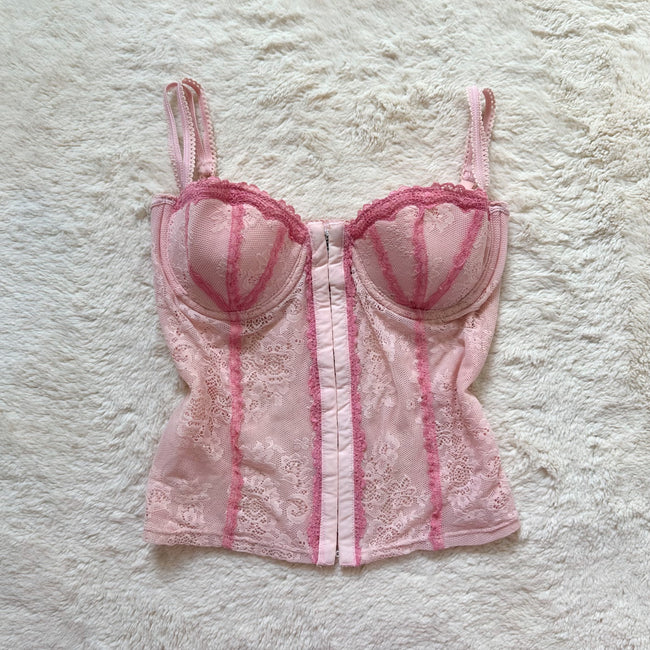 2000's blush seashell corset