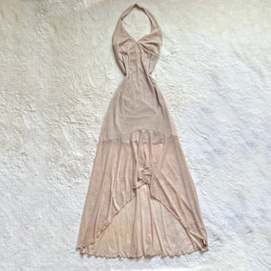1990's golden champagne gown
