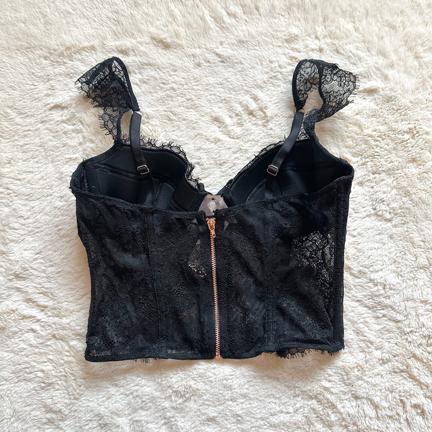 2020 noir lace bustier