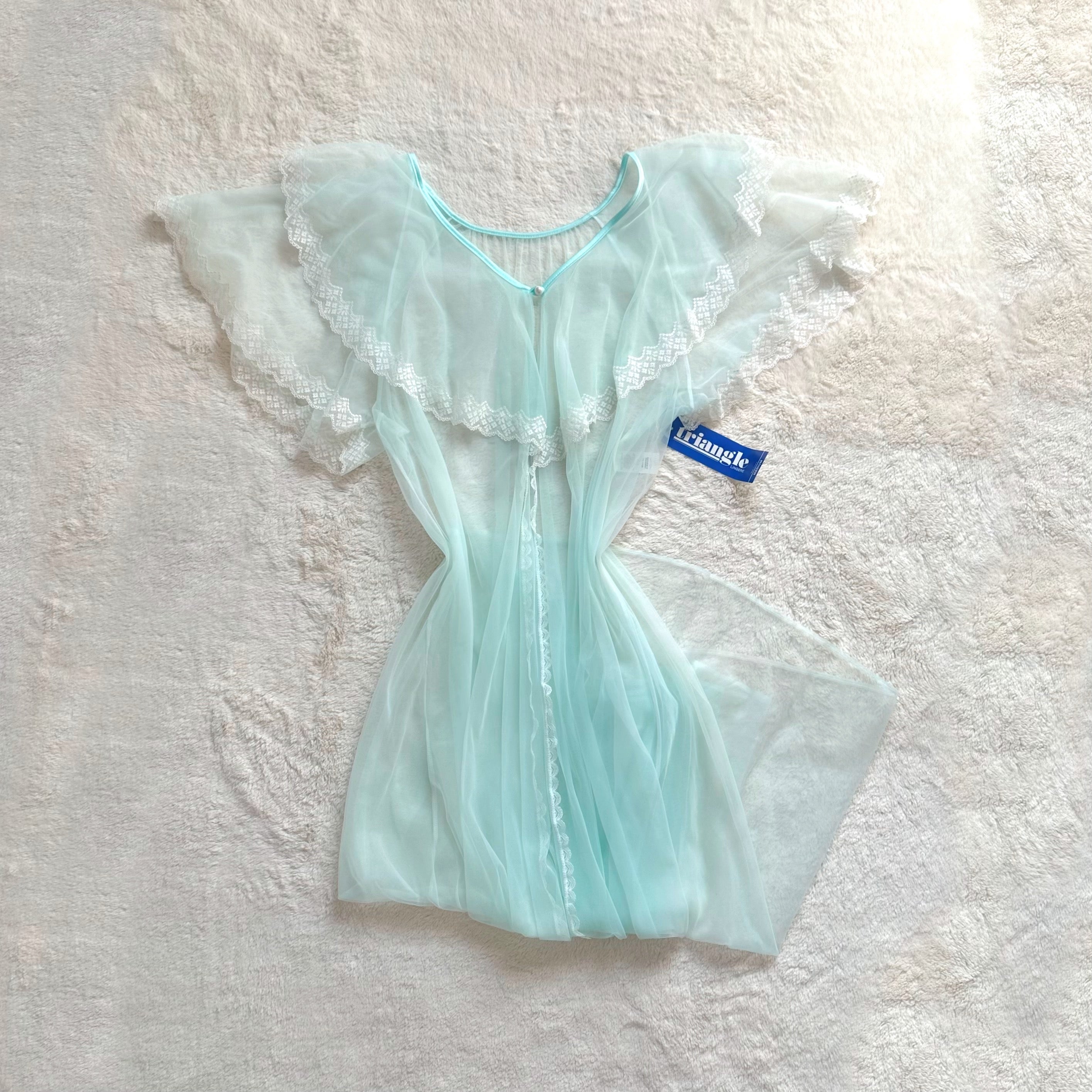 1980's aqua dream peignoir