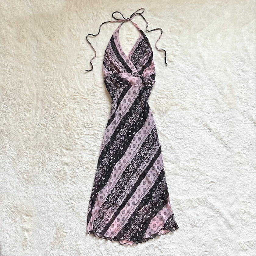 1990's mosaic paisley midi dress