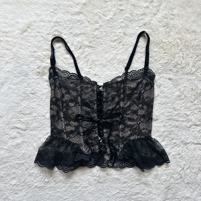 2003 ribbon noir corset