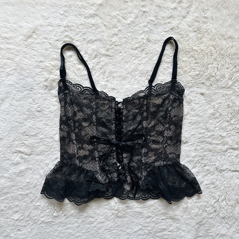 2003 ribbon noir corset