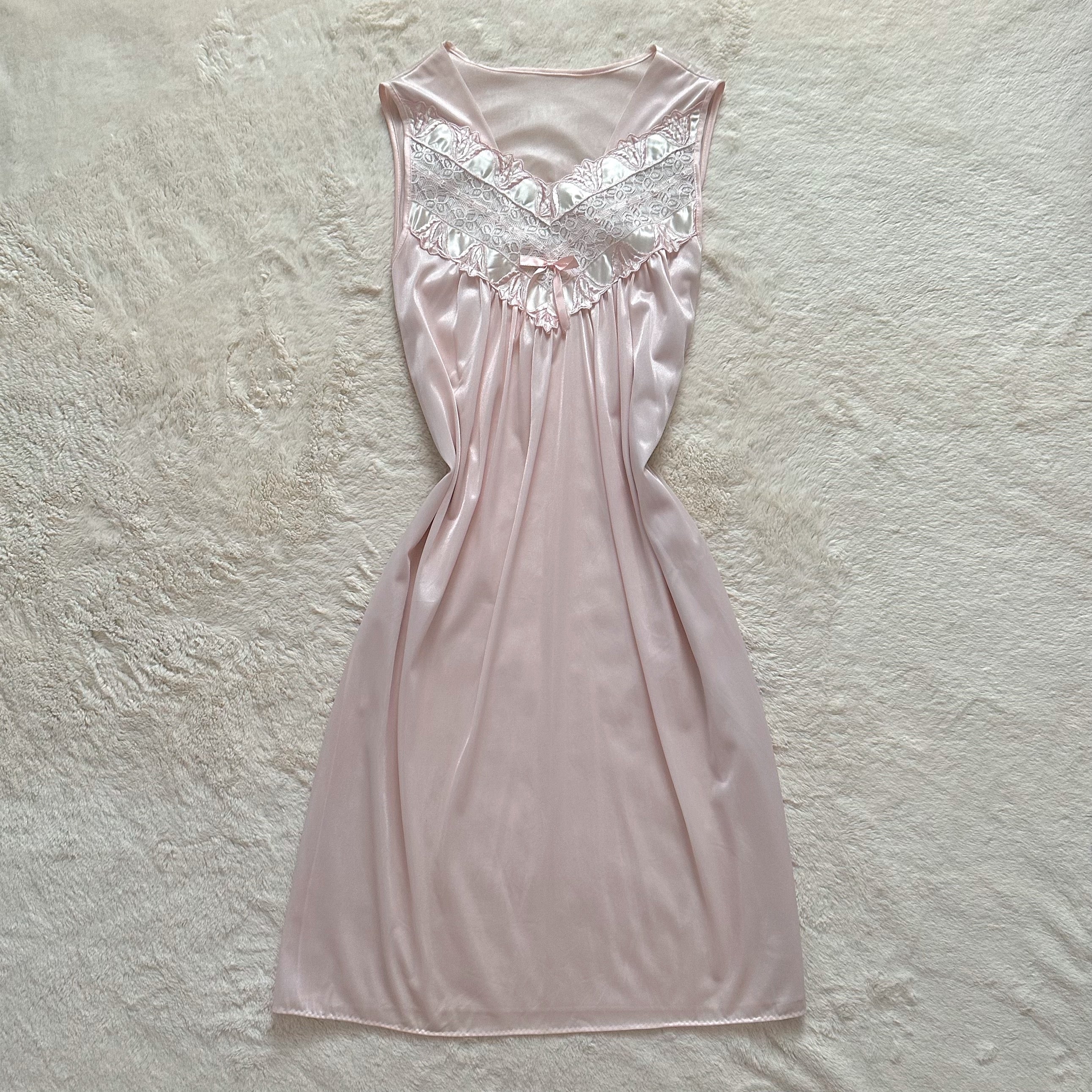 1980's pale swan slip dress