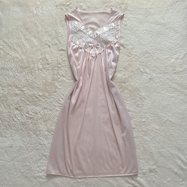 1980's pale swan slip dress