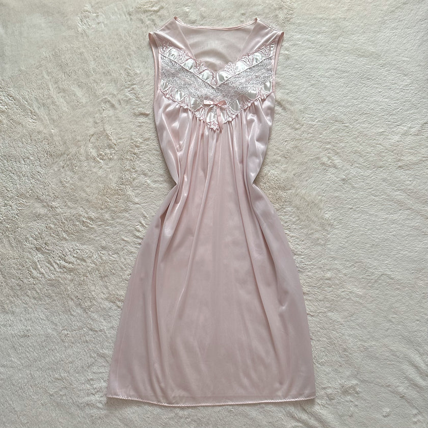 1980's pale swan slip dress