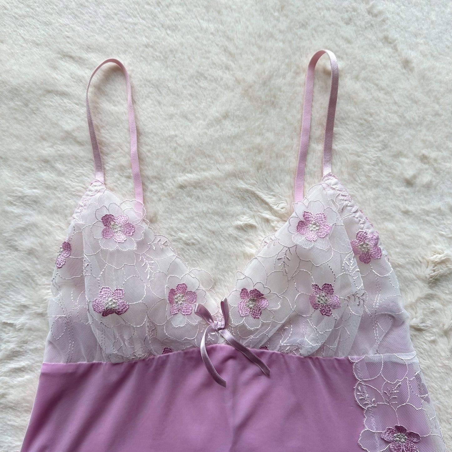 japanese brand lavender flower slip dress