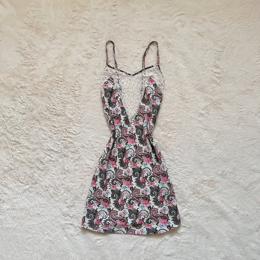 1980's tea party floral slip dress