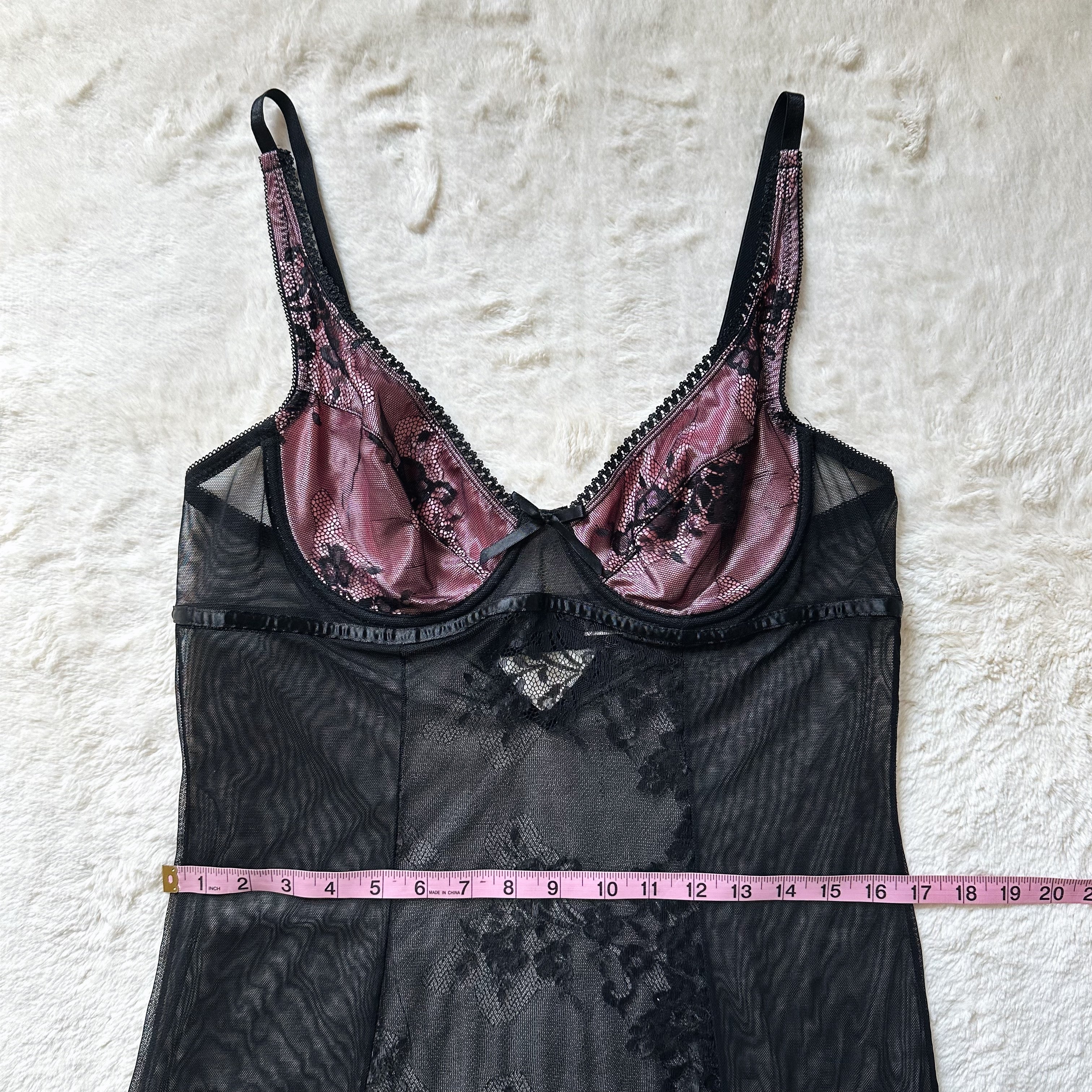 2000's velour petal slip dress