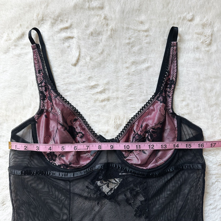 2000's velour petal slip dress