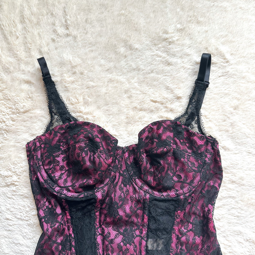 1980's berried lace bustier