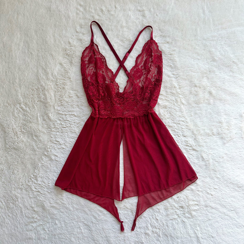 burgundy briar slip dress