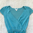 2000's aqua wrap top