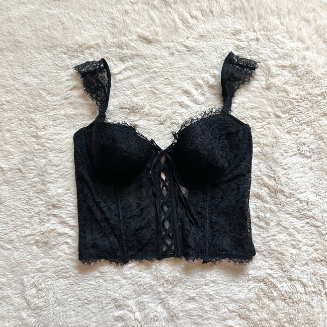 2020 noir lace bustier