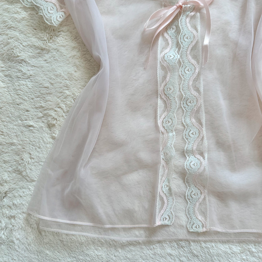1980's ballet veil peignoir set