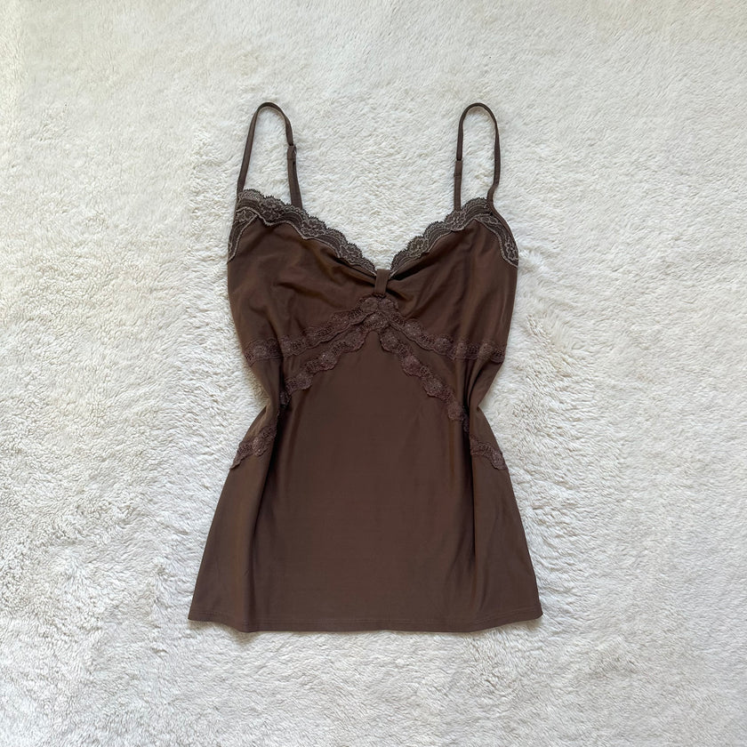 2000's cocoa lace camisole