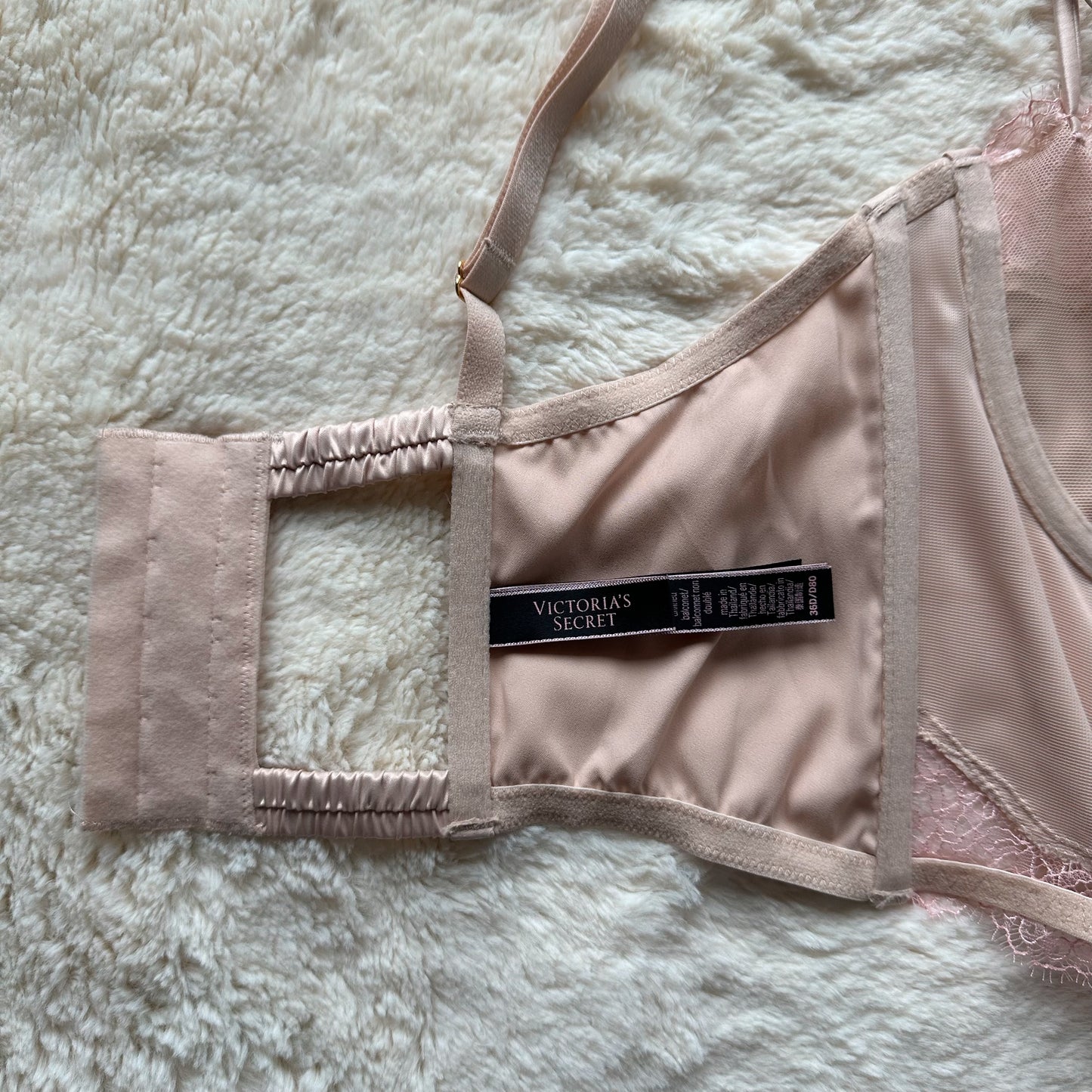 2019 cream + pink longline balconette bra