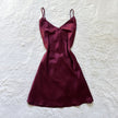 2000's burgundy satin slip dress