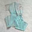 1980's seafoam lace negligee + bed jacket