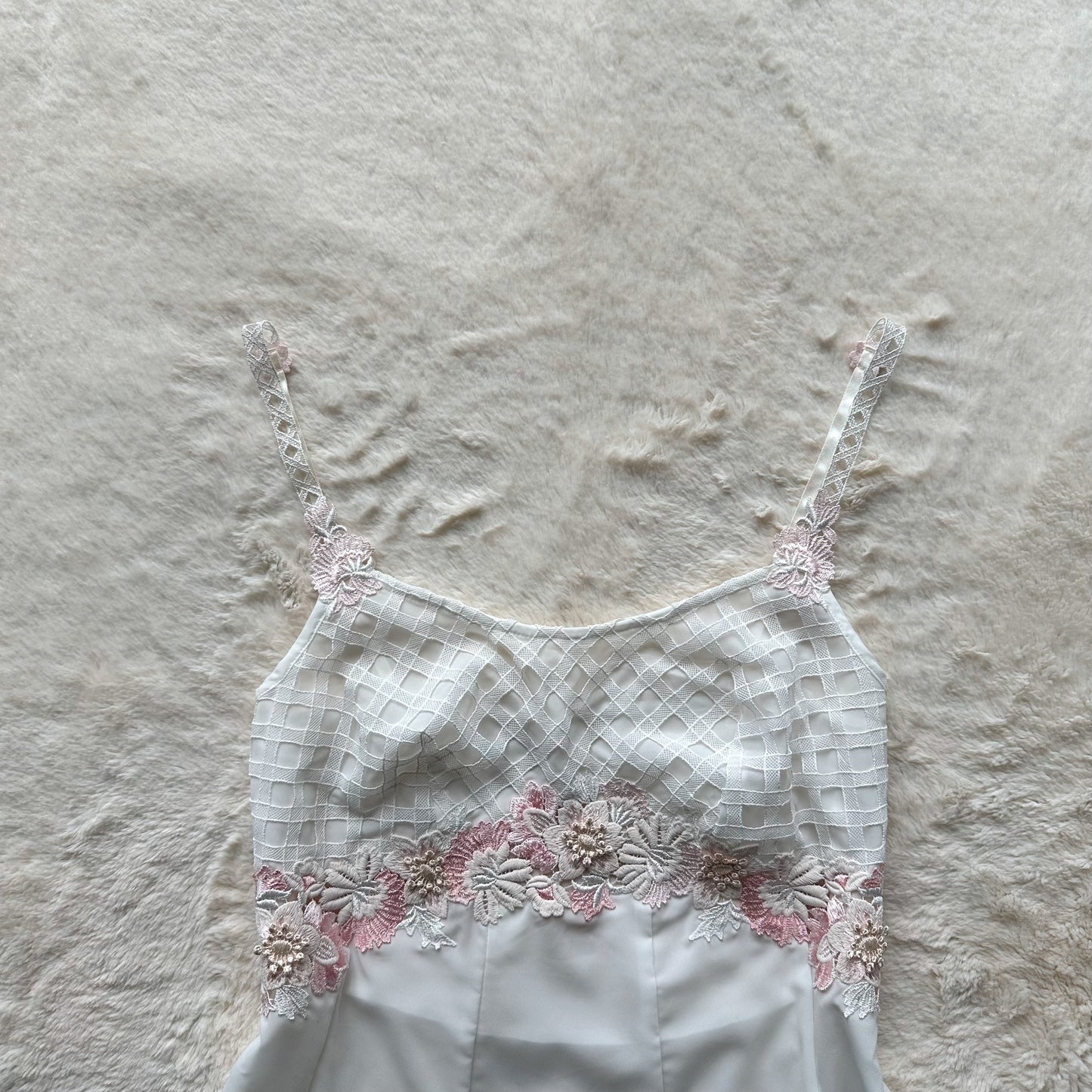 japanese brand netted floral camisole