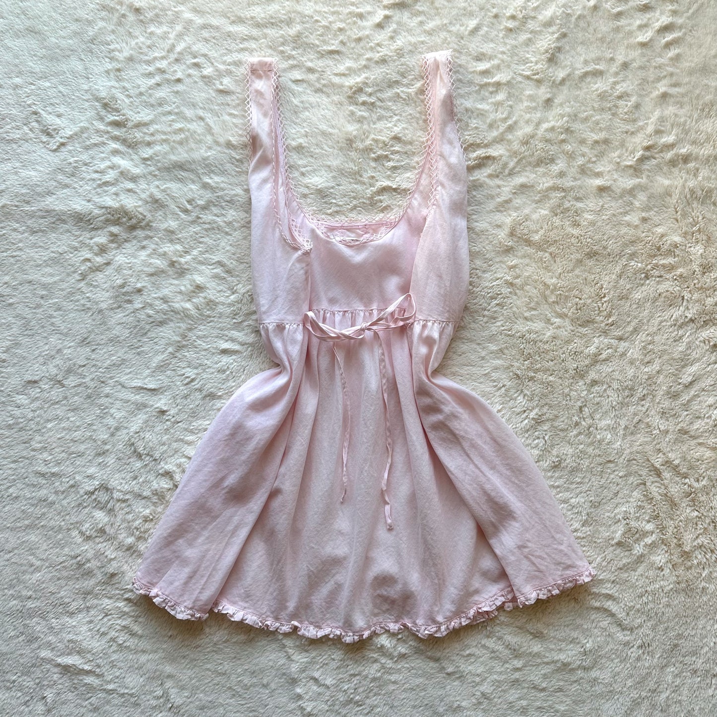 1980's soft pink country collection babydoll slip dress