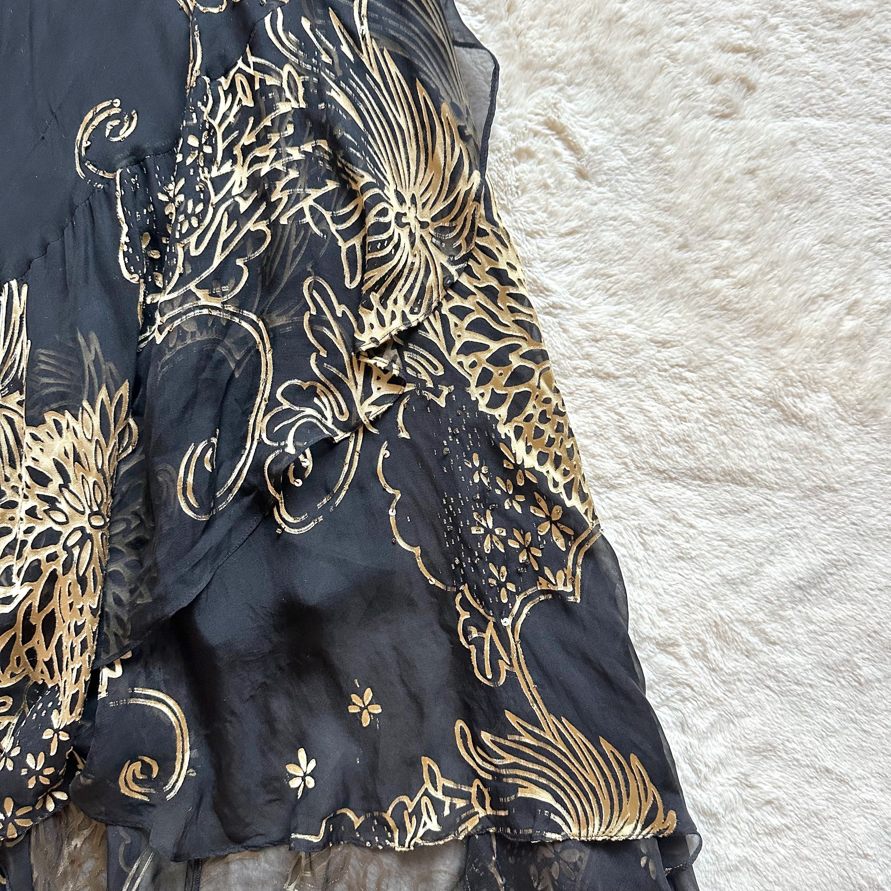 1990's midnight baroque gown