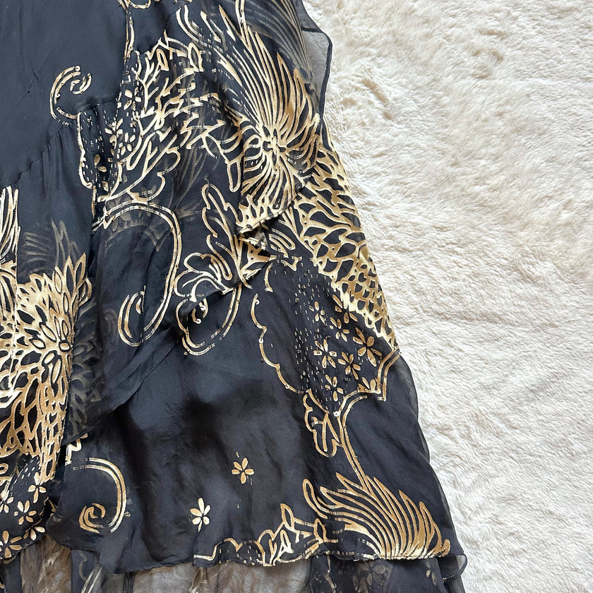 1990's midnight baroque gown