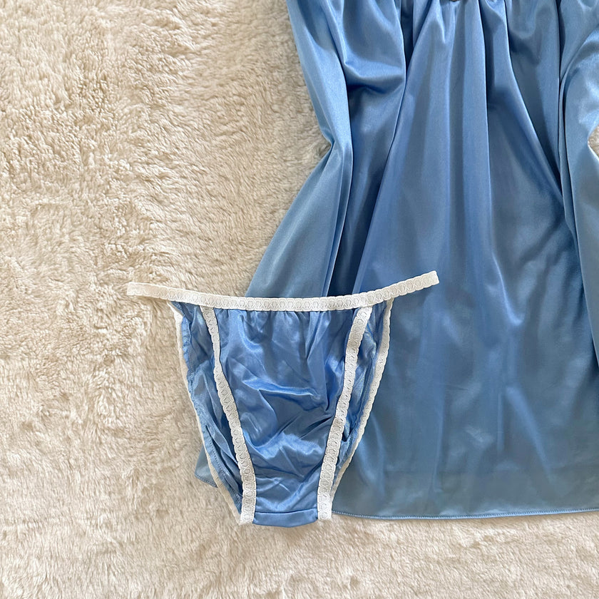 1990's silken bluebell babydoll set