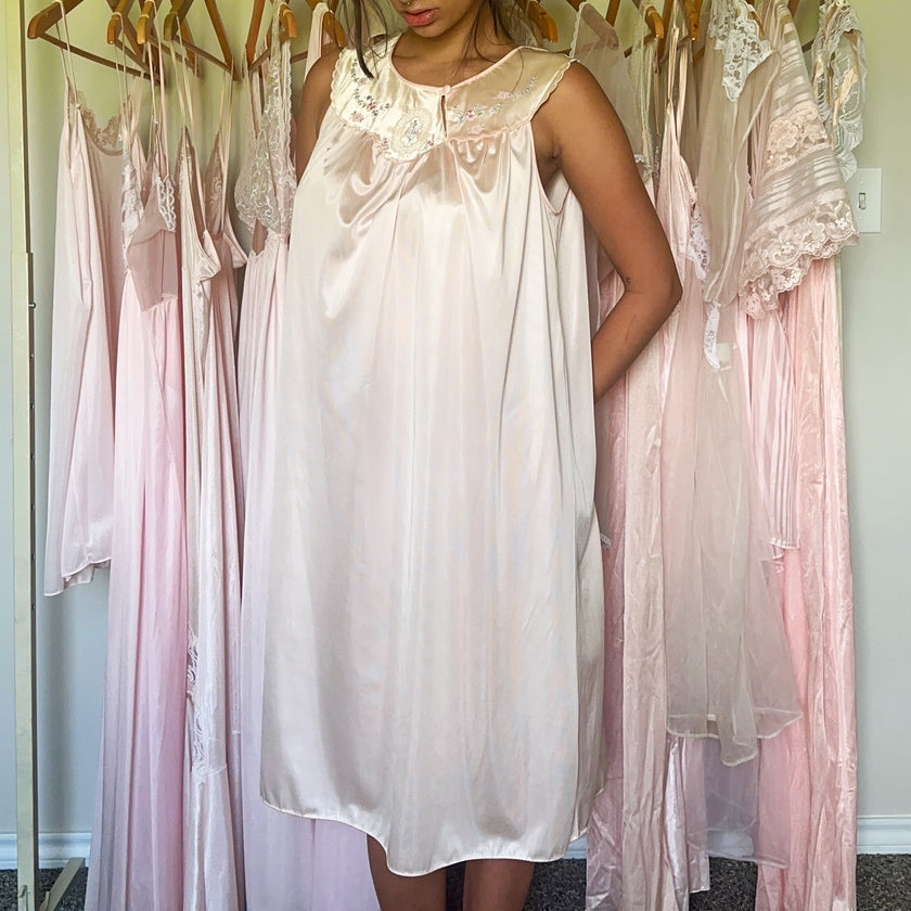 1950's blush sonata slip dress