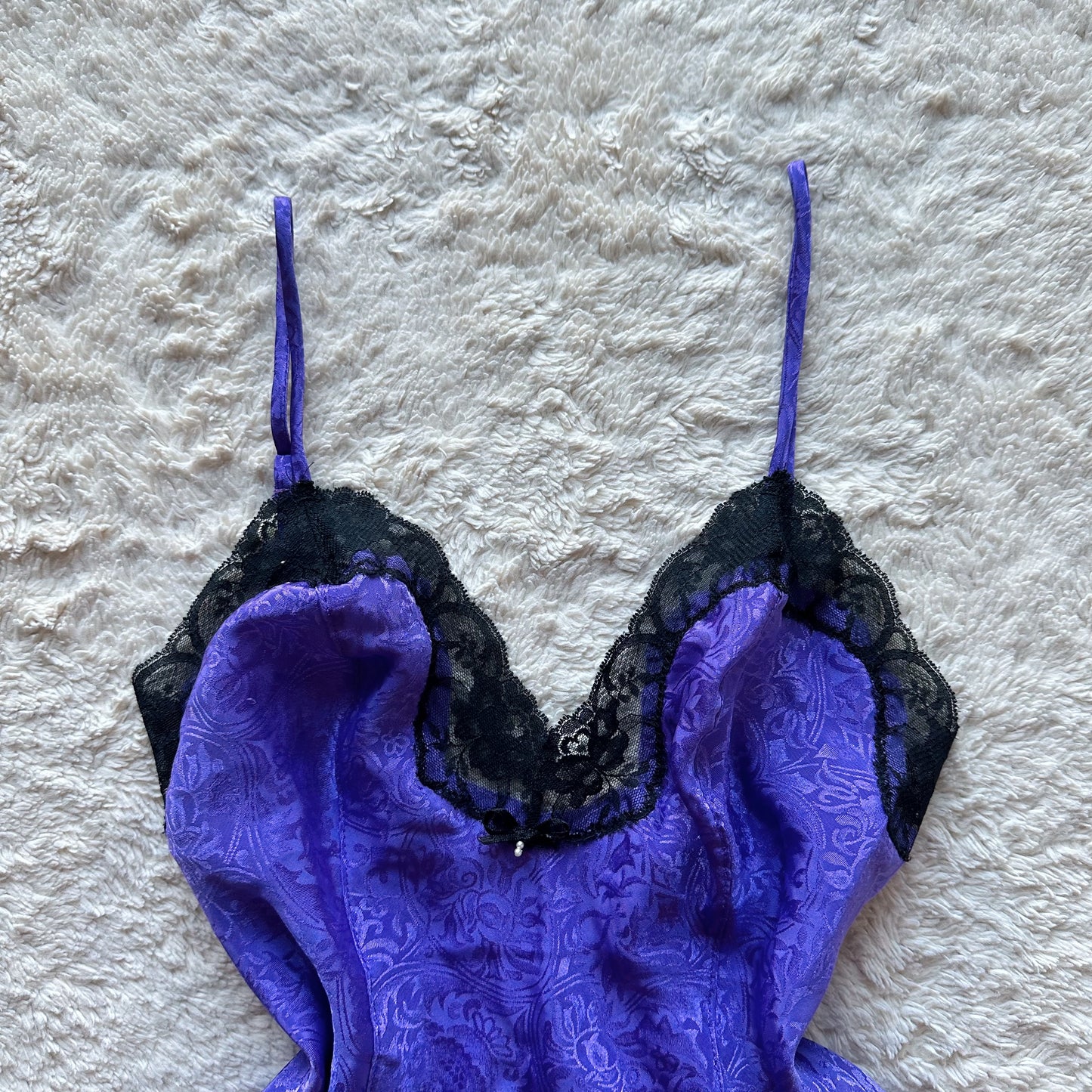 1980's royal purple jacquard teddy bodysuit