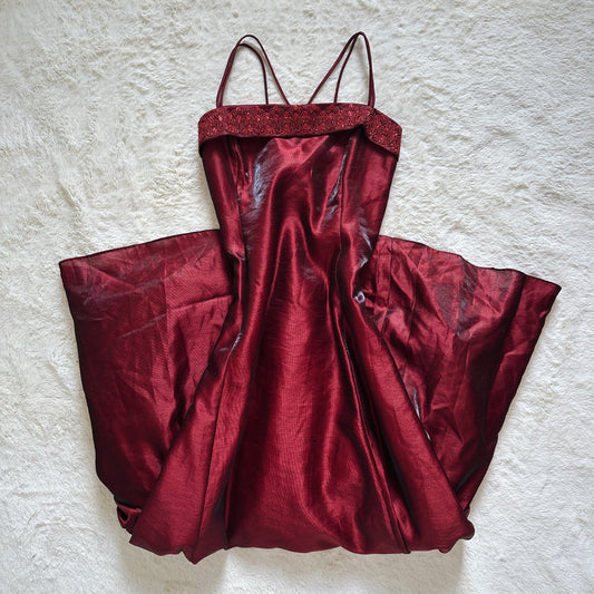 1990's crimson harvest ballgown