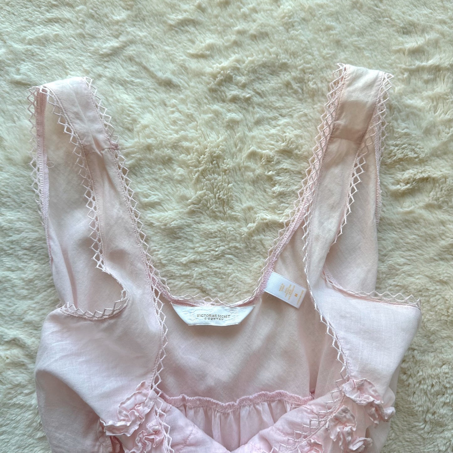 1980's soft pink country collection babydoll slip dress