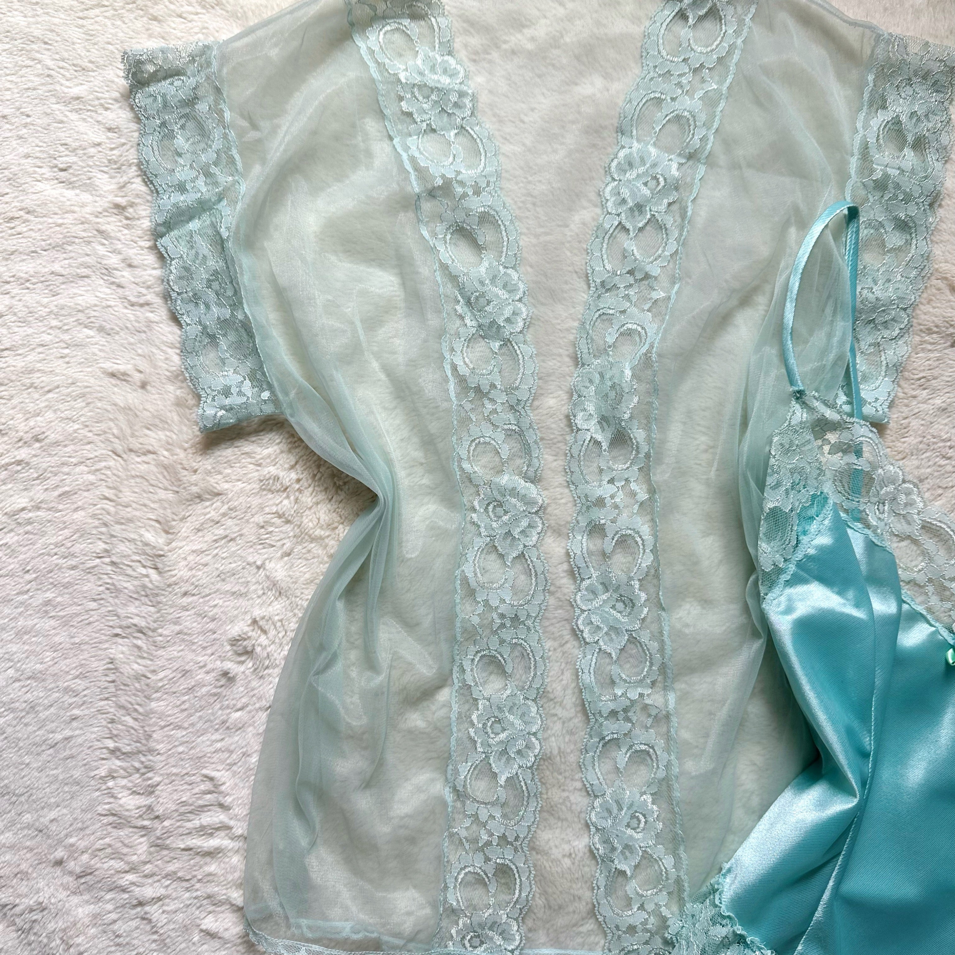 1980's aqua rose 2 pc set