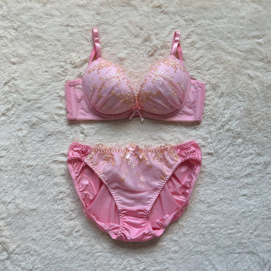 japanese brand ribbon bra + panty set