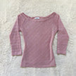 2000's pink shimmer boat neck top