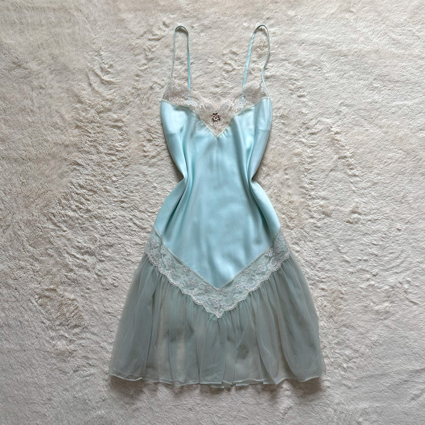 1980's mist petaline slip dress