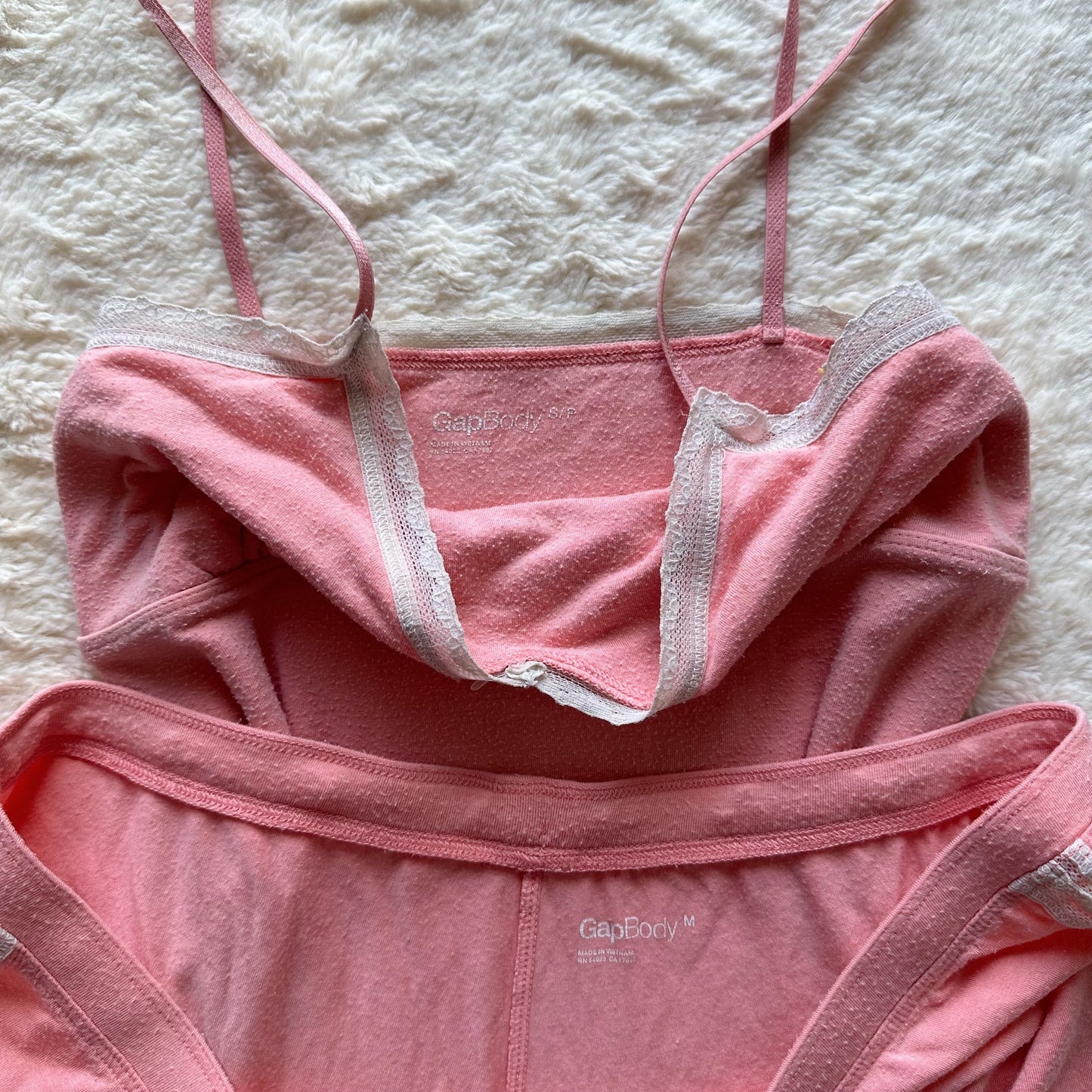 2000's peach cami + shorts set