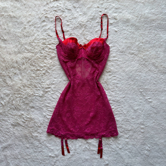 2010 cupid lace garter slip dress