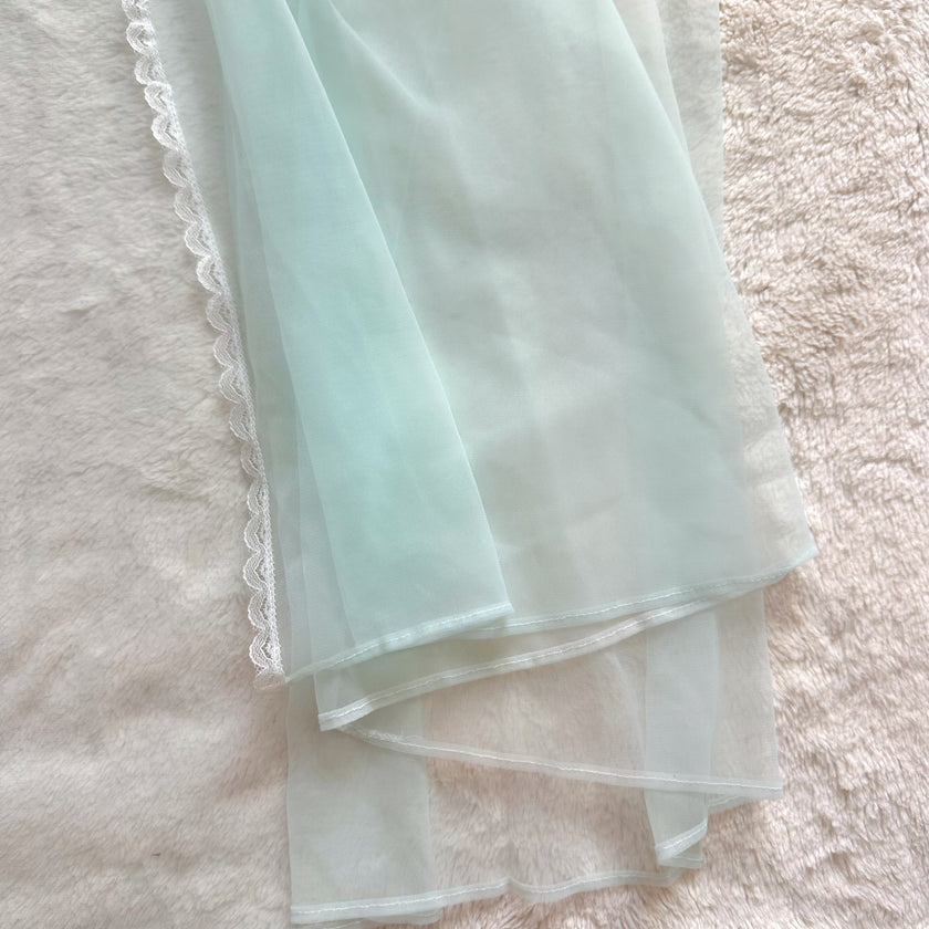 1980's aqua dream peignoir