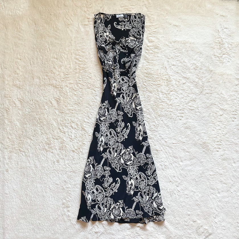 2000's ivory filigree dress