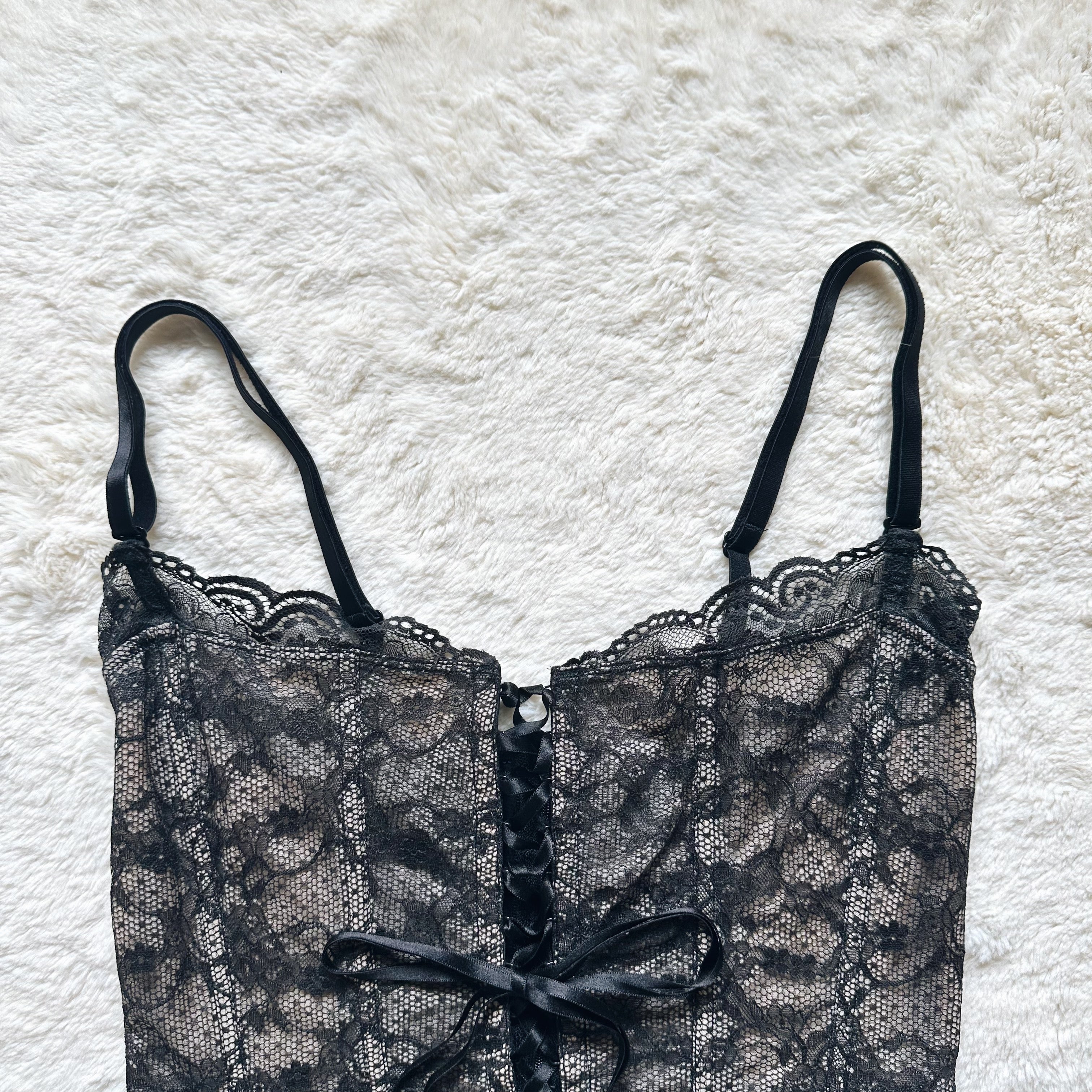 2003 ribbon noir corset